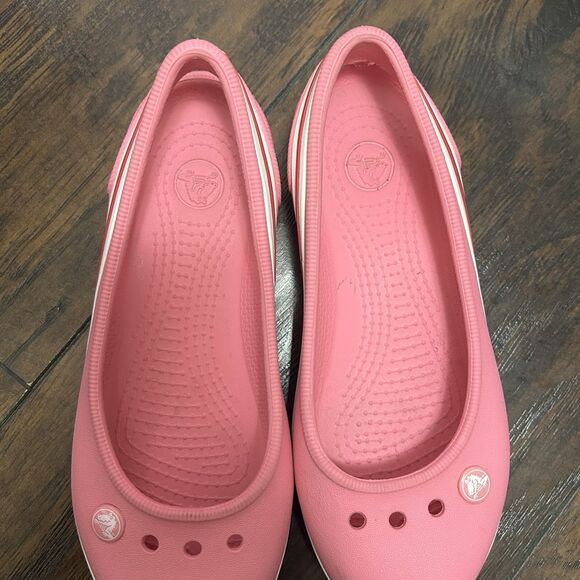 CROCS Genna Pink Slingback Comfort Slip On Ballet Flats Girls size 13 Barbie - Picture 3 of 8